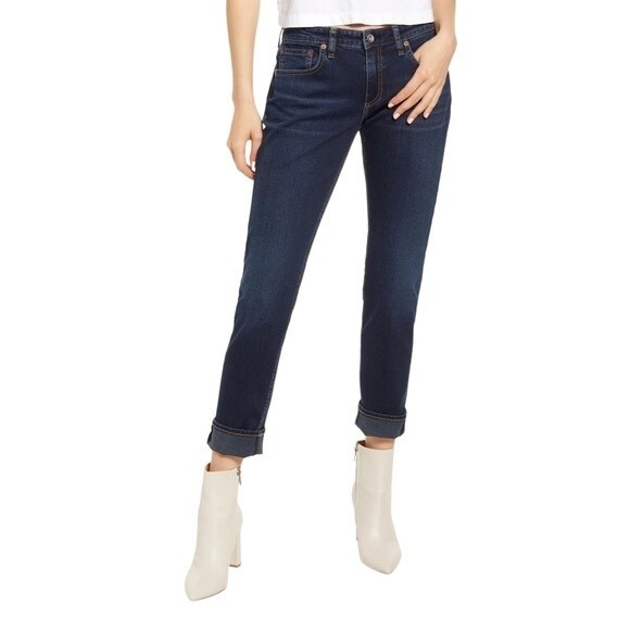 NWT Rag & Bone Dre Low Rise Slim Boyfriend Jeans Bianca Dark Wash Size 24 | 00 - Picture 1 of 16